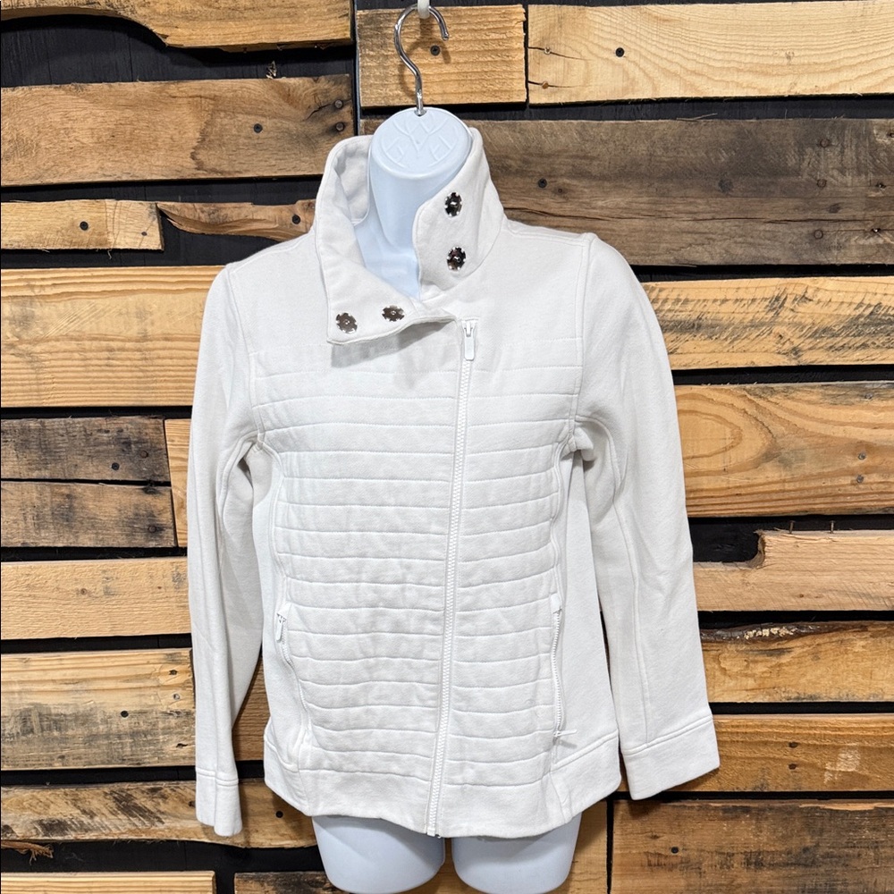 Women's Lululemon Fleece Be True Jacket Size 4 White Quilted Athletic
Athleisure